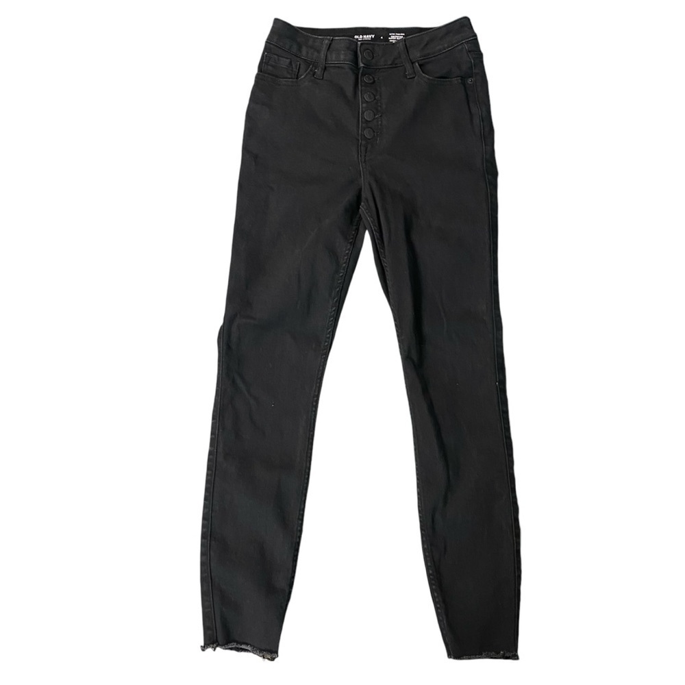Old Navy 360 Stretch Extra High Rise Rockstar Super Skinny Black Jeans Size 4
